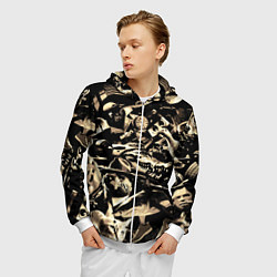 Толстовка 3D на молнии мужская Итальянские мемы с животными, цвет: 3D-белый — фото 2