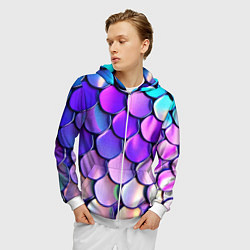 Толстовка 3D на молнии мужская Мазки краски с градиентом, цвет: 3D-белый — фото 2