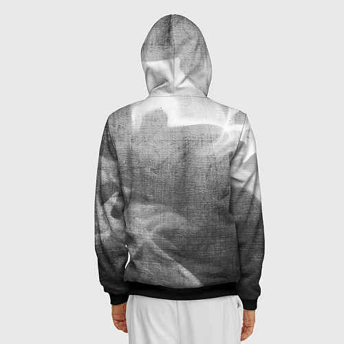 Мужская толстовка на молнии Great Wall - grey gradient вертикально / 3D-Черный – фото 4
