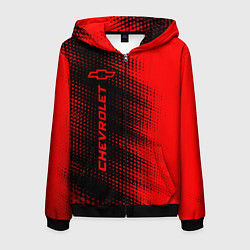 Толстовка 3D на молнии мужская Chevrolet - red gradient по-вертикали, цвет: 3D-черный