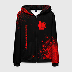 Толстовка 3D на молнии мужская League of Legends - red gradient вертикально, цвет: 3D-черный