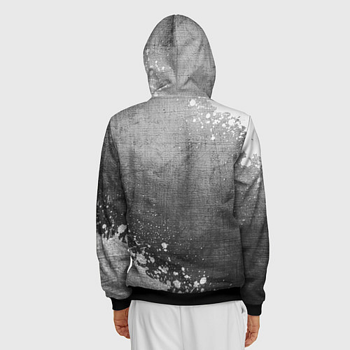 Мужская толстовка на молнии Bring Me the Horizon - grey gradient вертикально / 3D-Черный – фото 4