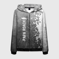 Толстовка 3D на молнии мужская Papa Roach - grey gradient по-вертикали, цвет: 3D-черный