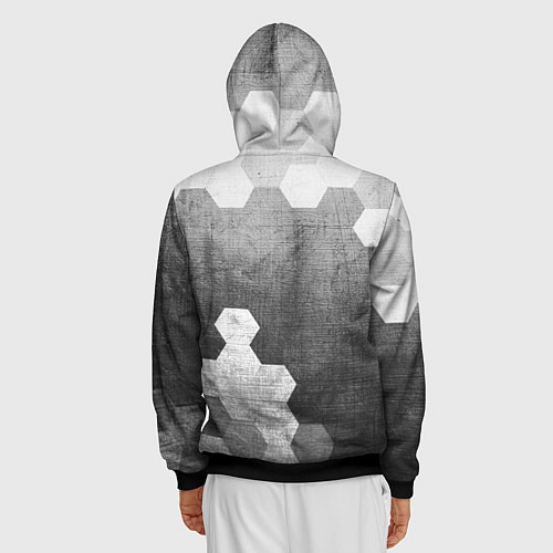 Мужская толстовка на молнии Fiat - grey gradient вертикально / 3D-Черный – фото 4