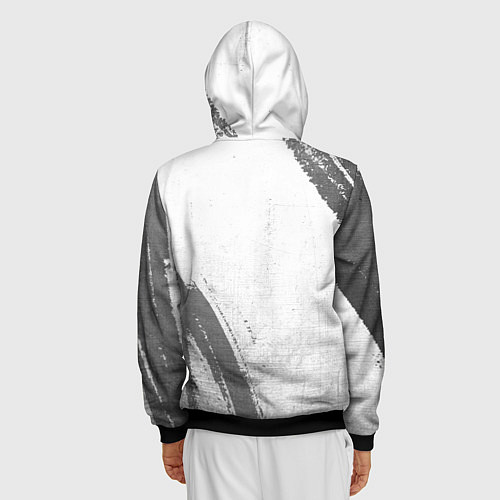 Мужская толстовка на молнии Exeed - white gradient вертикально / 3D-Черный – фото 4