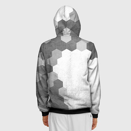 Мужская толстовка на молнии Sally Face - white gradient по-вертикали / 3D-Черный – фото 4