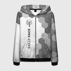 Толстовка 3D на молнии мужская Sally Face - white gradient по-вертикали, цвет: 3D-черный