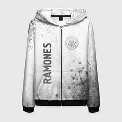 Толстовка 3D на молнии мужская Ramones - white gradient вертикально, цвет: 3D-черный