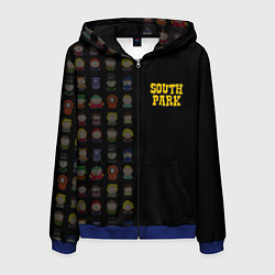 Толстовка 3D на молнии мужская South park half pattern, цвет: 3D-синий
