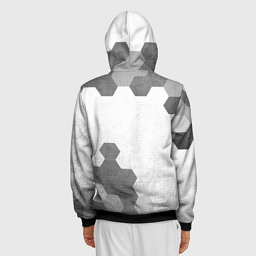 Мужская толстовка на молнии Citroen - white gradient вертикально / 3D-Черный – фото 4