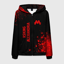 Мужская толстовка на молнии Asking Alexandria - red gradient вертикально