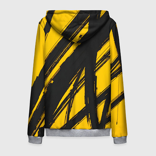 Мужская толстовка на молнии Абстракция на желтом / 3D-Меланж – фото 2