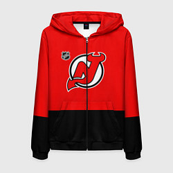 Толстовка 3D на молнии мужская Нью Джерси Девилз хоккей, цвет: 3D-черный