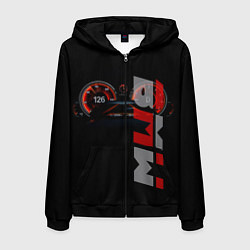 Мужская толстовка на молнии BMW спидометр и надпись