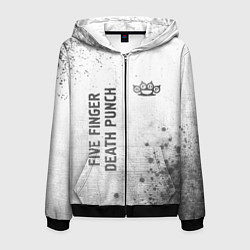 Мужская толстовка на молнии Five Finger Death Punch - white gradient вертикаль