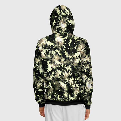 Мужская толстовка на молнии Пятнистый чёрно-бежевый / 3D-Черный – фото 4