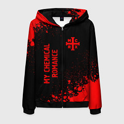 Мужская толстовка на молнии My Chemical Romance - red gradient вертикально