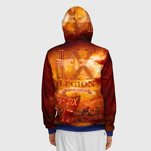 Мужская толстовка на молнии Сангвиний великий ангел / 3D-Синий – фото 4