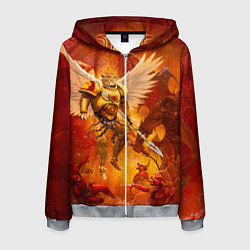 Толстовка 3D на молнии мужская Кот примарх, цвет: 3D-меланж