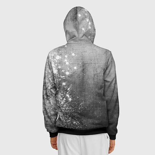 Мужская толстовка на молнии Poppy Playtime - grey gradient по-вертикали / 3D-Черный – фото 4