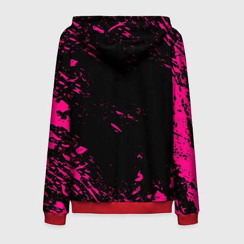 Мужская толстовка на молнии Monster energy неоновые краски лого / 3D-Красный – фото 2