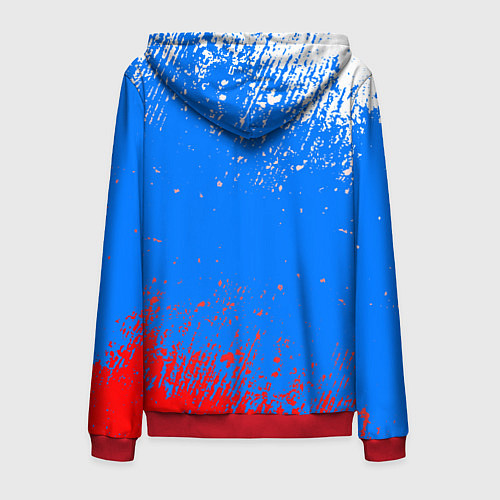 Мужская толстовка на молнии Патриот - флаг / 3D-Красный – фото 2