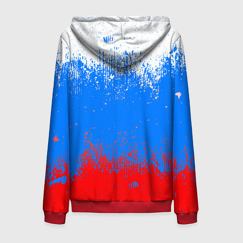 Мужская толстовка на молнии Патриот - флаг / 3D-Красный – фото 2