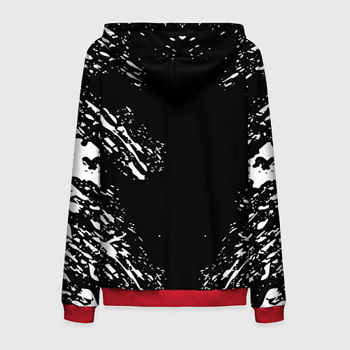 Мужская толстовка на молнии Monster energy white splash / 3D-Красный – фото 2