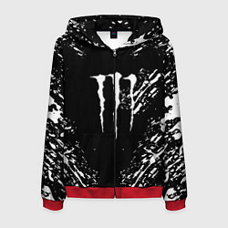 Мужская толстовка на молнии Monster energy white splash