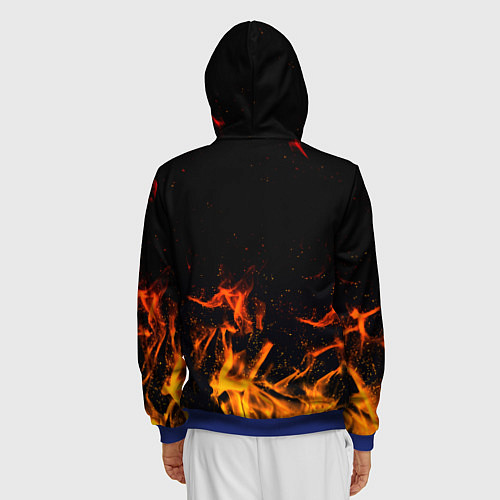 Мужская толстовка на молнии Monster energy orange fire / 3D-Синий – фото 4