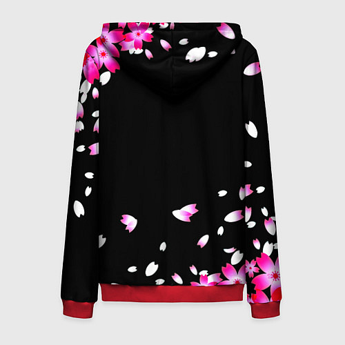 Мужская толстовка на молнии Monster energy sakura / 3D-Красный – фото 2