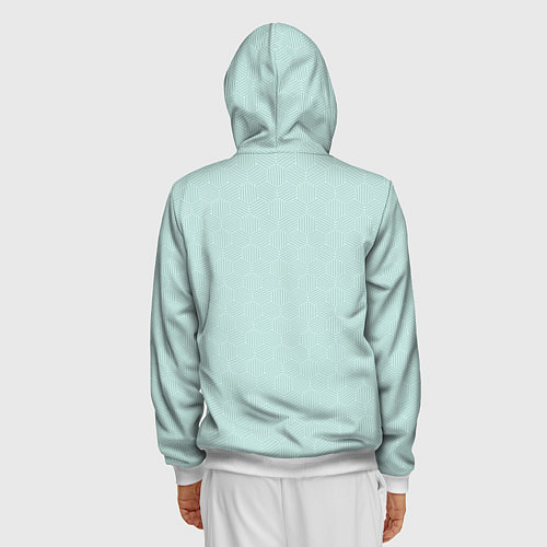 Мужская толстовка на молнии Фк Уфа - мятный цвет и текстура / 3D-Белый – фото 4