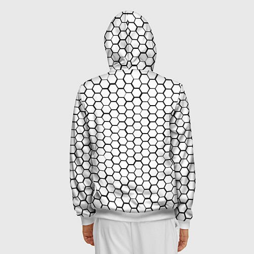 Мужская толстовка на молнии Нью Джерси Девилз - белые соты / 3D-Белый – фото 4