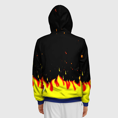 Мужская толстовка на молнии Monster energy fire steel / 3D-Синий – фото 4