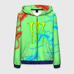 Толстовка 3D на молнии мужская Monster energy storm electrix, цвет: 3D-синий