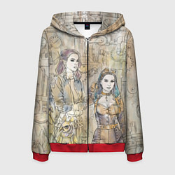 Мужская толстовка на молнии Девушки стимпанк