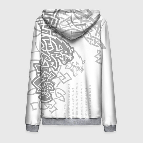 Мужская толстовка на молнии Волки спутники Одина / 3D-Меланж – фото 2