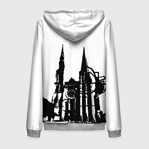 Мужская толстовка на молнии Gothic style - замок / 3D-Меланж – фото 2