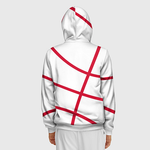 Мужская толстовка на молнии Трэйл Блэйзерс - белый мяч / 3D-Белый – фото 4