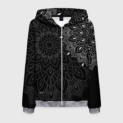 Толстовка 3D на молнии мужская Солнечный узор, цвет: 3D-меланж