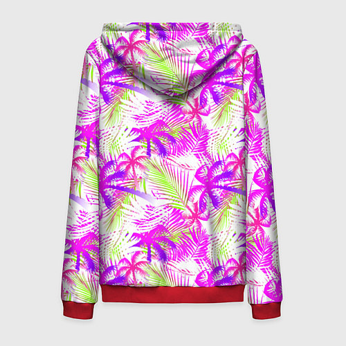 Мужская толстовка на молнии Palm tree pink / 3D-Красный – фото 2