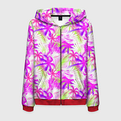 Мужская толстовка на молнии Palm tree pink