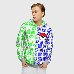 Толстовка 3D на молнии мужская Pokemon japan pattern, цвет: 3D-меланж — фото 2