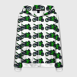 Мужская толстовка на молнии Motorbike green