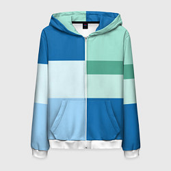 Мужская толстовка на молнии Мятное небо колор-блок