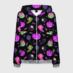 Мужская толстовка на молнии Halloween pink black pumpkin