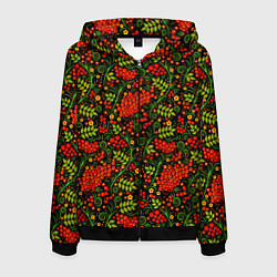 Толстовка 3D на молнии мужская Традиционная узорная роспись, цвет: 3D-черный