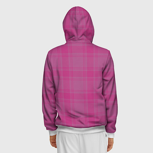 Мужская толстовка на молнии Checkered pink / 3D-Белый – фото 4