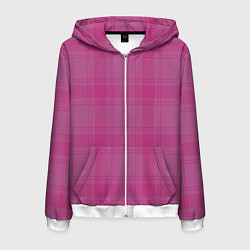 Толстовка 3D на молнии мужская Checkered pink, цвет: 3D-белый