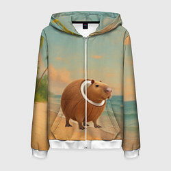 Толстовка 3D на молнии мужская Бурбалони Лулиоли мем, цвет: 3D-белый